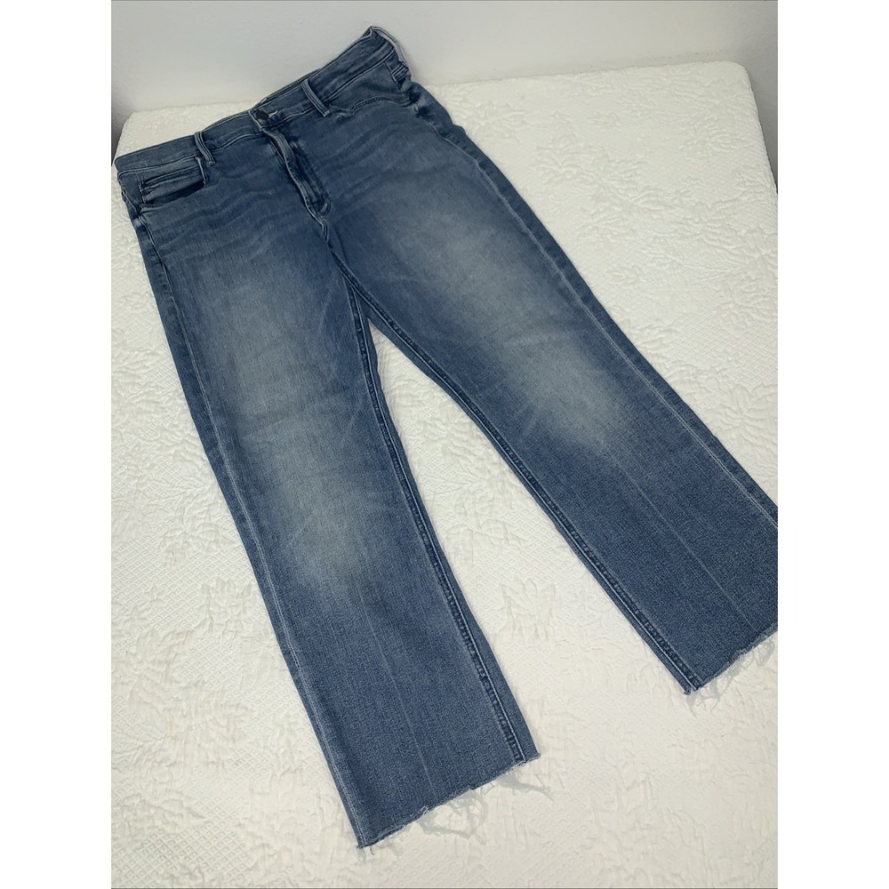 MOTHER Blue Cropped Ankle Jeans